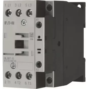 Eaton DILM17-10(RDC24) 3-πολικός επαφέας, πηνίο 24 V DC, 17 A AC-3, 1 NO βοηθητική επαφή, IP00, μαύρο/λευκό 277018