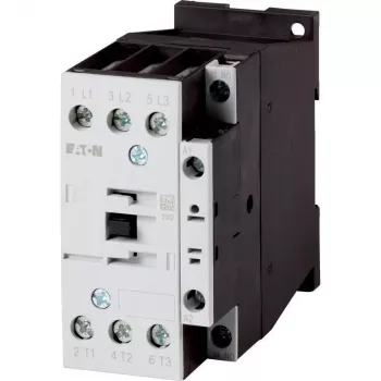 Eaton DILM17-10(RDC24) 3-πολικός επαφέας, πηνίο 24 V DC, 17 A AC-3, 1 NO βοηθητική επαφή, IP00, μαύρο/λευκό 277018