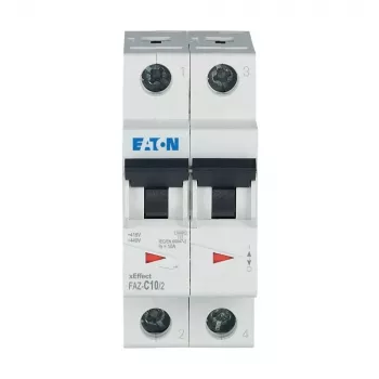 Eaton FAZ-C10/2 διακόπτης προστασίας γραμμής (MCB), 10 A, 2πολικός, τύπου C, 400 V AC, 10 kA 278756