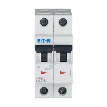 Eaton FAZ-C10/2 διακόπτης προστασίας γραμμής (MCB), 10 A, 2πολικός, τύπου C, 400 V AC, 10 kA 278756