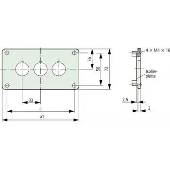 Eaton M22-E4 πλάκα τοποθέτησης για 4 χειριστήρια, ανθρακί 216545