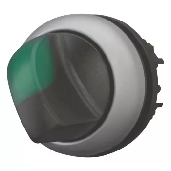 Eaton M22 Περιστροφικός μηχανισμός, 3 θέσεων, με ασφάλιση, μαύρο κουμπί με ασημί δακτύλιο 284395