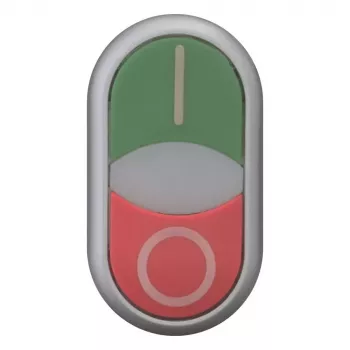 Eaton RMQ-Titan M22-DDLM-GR-X1 Διπλός διακόπτης πίεσης με λυχνία ένδειξης, Πράσινο/Κόκκινο, λευκό LED, 24V AC/DC, 1NO+1NC 284830