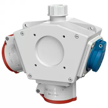 MENNEKES Standard-Delta-Box 92916 Delta Box, 1x CEE 16A 5πολικό 400V, 2x Schuko 230V, IP44, Γκρι