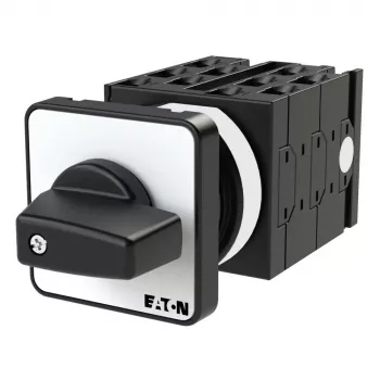 Eaton T0-5-15139/E 2πολικός διακόπτης έκκεντρου, ΕΝΕΡΓΟ-ΑΝΕΝΕΡΓΟ, 20A, 690V AC, τοποθέτηση σε μετωπική πλάκα, Μαύρο/Λευκό 014135