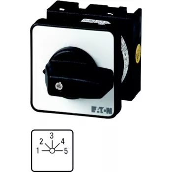 Eaton T0-5-15139/E 2πολικός διακόπτης έκκεντρου, ΕΝΕΡΓΟ-ΑΝΕΝΕΡΓΟ, 20A, 690V AC, τοποθέτηση σε μετωπική πλάκα, Μαύρο/Λευκό 014135