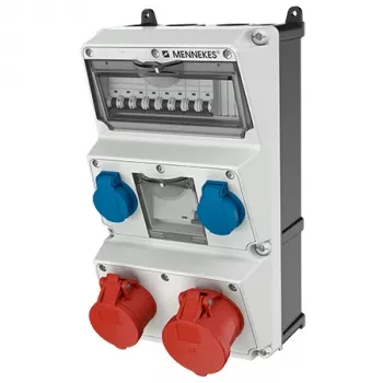 MENNEKES AMAXX συνδυασμός πριζών, IP44, 32 A, 400 V, 2x CEE + 2x Schuko, διακόπτης προστασίας FI 930080