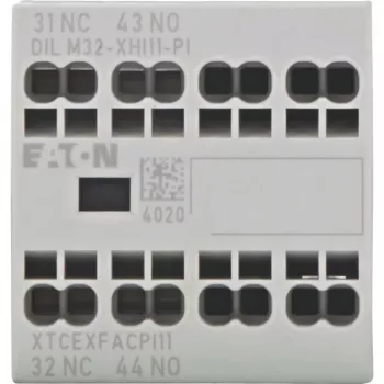Eaton DILM32-XHI11-PI μπλοκ βοηθητικών επαφών, 1 NO + 1 NC, 4 A, μπροστινή τοποθέτηση, για ρελέ DILM7-DILM32 199309