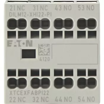 Eaton DILM12-XHI22 Βοηθητικό μπλοκ επαφών, 2NO+2NC, μπροστινή τοποθέτηση, βίδες, για ρελέ DILM7-150 199458