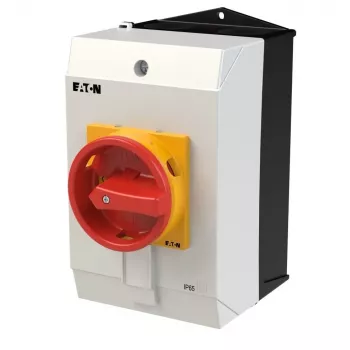 Eaton T3-4-15682/I2/SVB Διακόπτης με έκκεντρο, 3-πολικός + N, 32 A, κόκκινη/κίτρινη λαβή, IP65 207210