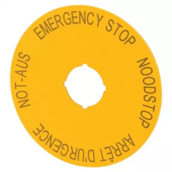Eaton M22-XAK3 Πινακίδα Not-Aus, Κίτρινη, NOT-AUS, 90 mm 216467