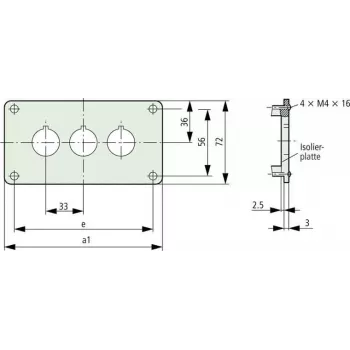 Eaton M22-E3Q Κουτί αλουμινίου για σταθμό χειρισμού, γκρι, 3 ανοίγματα, IP65 216544