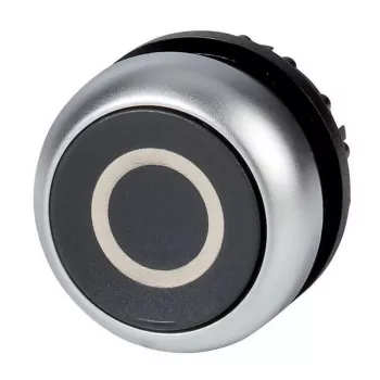Eaton M22-D-S-X0 Μηχανισμός μπουτόν, μαύρο, επίπεδο, στιγμιαίο, μεταλλικός δακτύλιος, 22,5 mm 216609