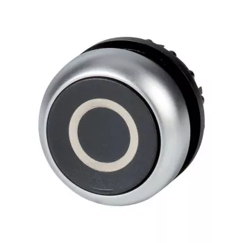 Eaton M22-D-S-X0 Μηχανισμός μπουτόν, μαύρο, επίπεδο, στιγμιαίο, μεταλλικός δακτύλιος, 22,5 mm 216609