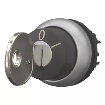 Eaton M22-WRS-MS2 διακόπτης επιλογής με κλειδί, 2 θέσεις, με ασφάλιση, τιτάνιο μπροστινός δακτύλιος, κλειδί MS2, 22,5 mm τοποθέτηση 111778