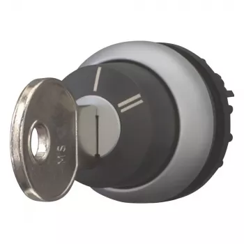 Eaton M22-WRS-X95 Μηχανισμός περιστροφικού διακόπτη με κλειδί, 3 θέσεις, με ασφάλιση, μαύρος πλαστικός μπροστινός δακτύλιος, κλειδί X95 228026
