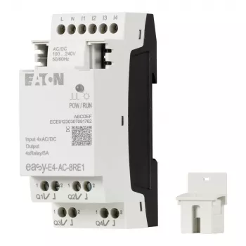 Eaton easyE4 μονάδα επέκτασης AC, 4 ψηφιακές είσοδοι, 4 έξοδοι ρελέ, 100-240 V AC, ράγα DIN EASY-E4-AC-8RE1