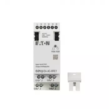 Eaton easyE4 μονάδα επέκτασης AC, 4 ψηφιακές είσοδοι, 4 έξοδοι ρελέ, 100-240 V AC, ράγα DIN EASY-E4-AC-8RE1