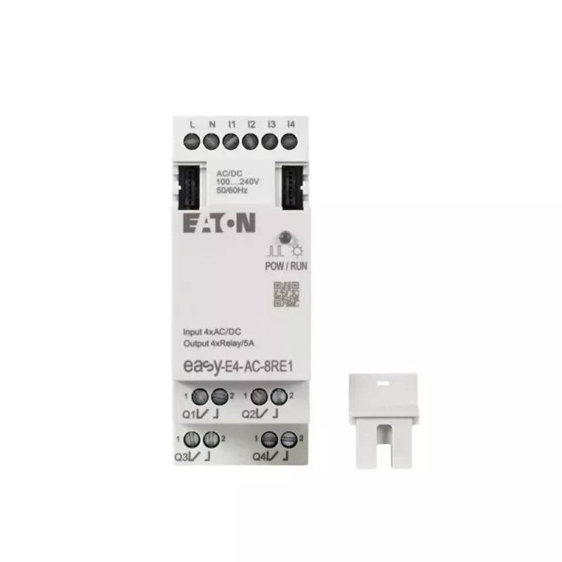 Eaton easyE4 PLC μονάδα επέκτασης εισόδων/εξόδων, 4 ψηφιακές είσοδοι, 4 έξοδοι ρελέ EASY-E4-AC-8RE1