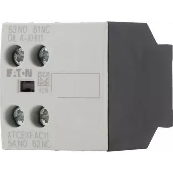 Eaton DILA-XHI11 Μπλοκ βοηθητικής επαφής - 1NO+1NC, βιδωτοί ακροδέκτες, μπροστινή τοποθέτηση, 690V 276421