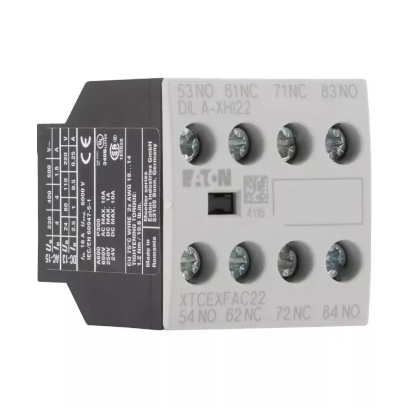 Eaton DILA-XHI22 Μπλοκ βοηθητικής επαφής 2NO+2NC Μπροστινή τοποθέτηση 276426