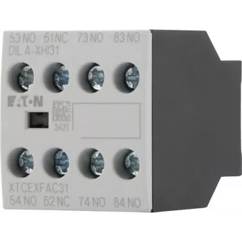 Eaton DILA-XHI31 Μπλοκ βοηθητικής επαφής, 3 NO + 1 NC, βιδωτοί ακροδέκτες, μπροστινή τοποθέτηση, Μαύρο/Λευκό 276427