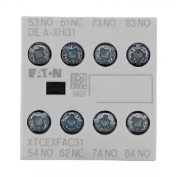 Eaton DILA-XHI31 Μπλοκ βοηθητικής επαφής, 3 NO + 1 NC, βιδωτοί ακροδέκτες, μπροστινή τοποθέτηση, Μαύρο/Λευκό 276427