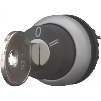 Eaton M22-WRS3 Μηχανισμός περιστροφικού διακόπτη με κλειδί, 3 θέσεων με ασφάλιση, πλαστικό μαύρο μπροστινό δακτύλιο, 22,5 mm 216900