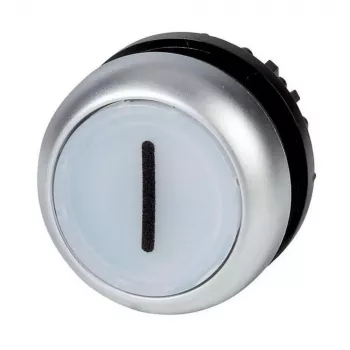 Eaton M22-DL-W-X1 Μηχανισμός μπουτόν, επίπεδος, λευκός, μεταλλικός μπροστινός δακτύλιος, 22,5 mm 216942