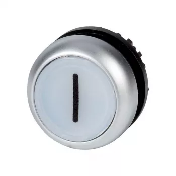 Eaton M22-DL-W-X1 Μηχανισμός μπουτόν, επίπεδος, λευκός, μεταλλικός μπροστινός δακτύλιος, 22,5 mm 216942