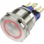 TRU COMPONENTS 1303040 GQ22S-11E/R/12V αντιβανδαλικό μπουτόν, στιγμιαίο, 1 NO, 250 V AC, 3 A, κόκκινος φωτισμός δακτυλίου 12 V DC, IP65, τοποθέτηση 22 mm