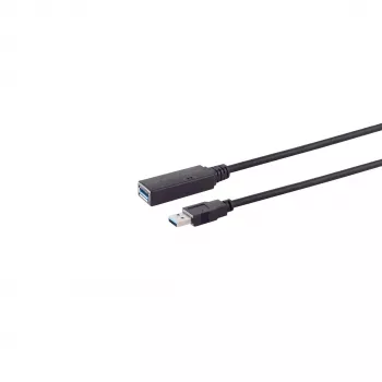 S CONN MAXIMUM CONNECTIVITY ενεργό καλώδιο επέκτασης USB 3.0, αρσενικό USB-C σε θηλυκή USB-A, 5 Gbps, 5 m, μαύρο 13-39055
