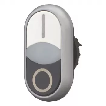 Eaton M22-DDLF-WS-X1 διπλός διακόπτης πίεσης, επίπεδος, φωτιζόμενος, λευκό/μαύρο, 1NO+1NC, σύνδεση με βίδες 284816
