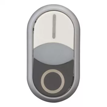 Eaton M22-DDLF-WS-X1 διπλός διακόπτης πίεσης, επίπεδος, φωτιζόμενος, λευκό/μαύρο, 1NO+1NC, σύνδεση με βίδες 284816