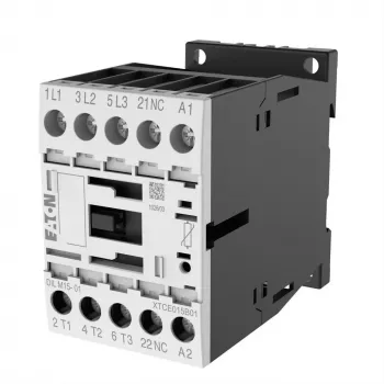 Eaton DILM15-01 24VDC 3-πολικός ρελέ, 1 βοηθητική επαφή NC, 15 A AC-3, ράγα DIN/σύνδεση με βίδες 290108