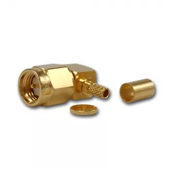 Telegärtner SMA γωνιακό βύσμα αρσενικό crimp για RG-316, χρυσό, συσκευασία 5 τεμ. (J01150A0071)