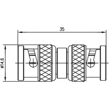 Telegärtner BNC adapter, BNC αρσενικό σε BNC αρσενικό, 50 Ohm, J01004A0806