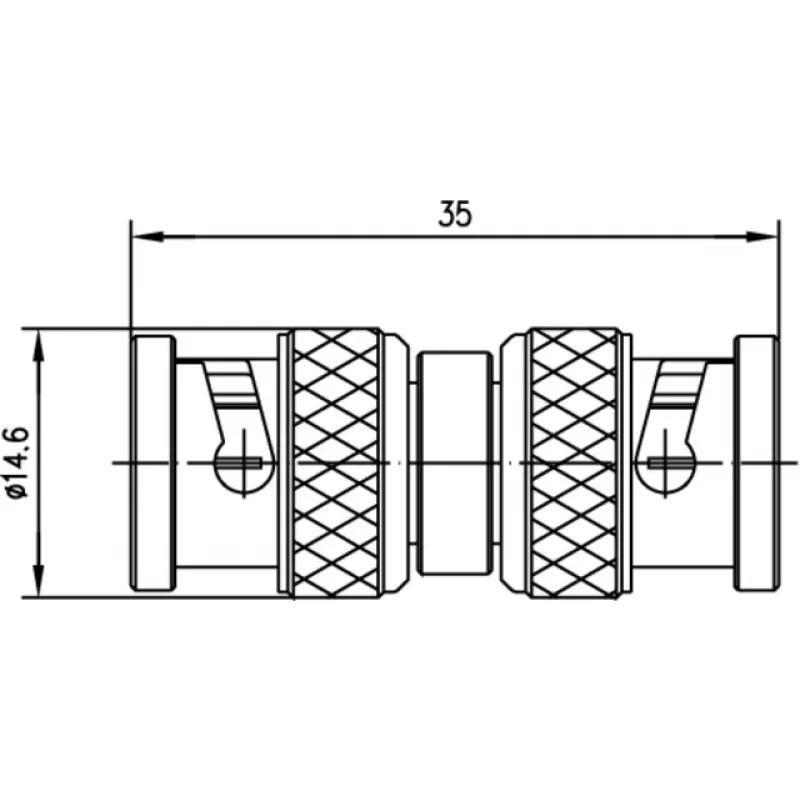 Telegärtner BNC adapter, BNC αρσενικό σε BNC αρσενικό, 50 Ohm, J01004A0806