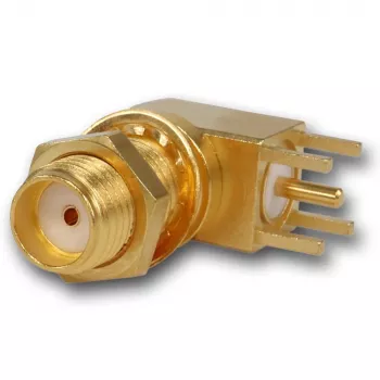 Telegärtner Υποδοχή θηλυκό γωνιακή εντοιχισμού SMA, 50 Ohm, επιχρυσωμένη, Z25/Z55 J01151A0201Z