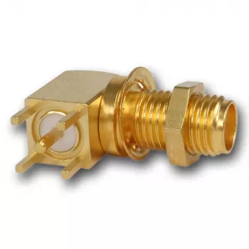 Telegärtner Υποδοχή θηλυκό γωνιακή εντοιχισμού SMA, 50 Ohm, επιχρυσωμένη, Z25/Z55 J01151A0201Z