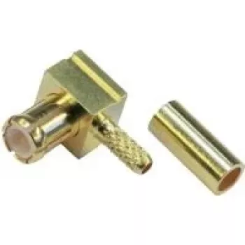 Telegärtner Γωνιακό βύσμα αρσενικό crimp MCX, 50 Ohm, επιχρυσωμένος εσωτερικός αγωγός