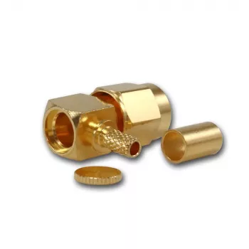 Telegärtner Γωνιακό βύσμα αρσενικό crimp SMA για καλώδιο G08 (RD-316), επιχρυσωμένο