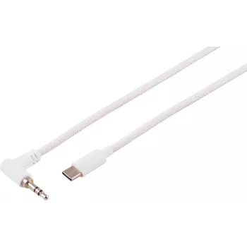 S CONN MAXIMUM CONNECTIVITY καλώδιο ήχου USB-C, βύσμα 3,5 mm γωνιακό, TRS, λευκό, 2 m (14-06036)