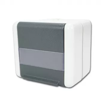 TELEGÄRTNER H02000A0069 AMJ-S K Cat.6A θωρακισμένη πρίζα δεδομένων RJ45 2 θυρών, ανοιχτό γκρι/λευκό