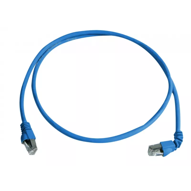 Telegärtner 100008016 καλώδιο συνδέσεων CAT 6a S/FTP RJ45, 0,5 m, μπλε, επιβραδυντικό φλόγας, με προστασία από τσακίσματα