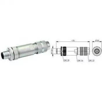 TELEGÄRTNER M12 D-codierter Cat.5 σύνδεσμος πεδίου, 4-πολικός, θωρακισμένος, ευθύς J80026A0200