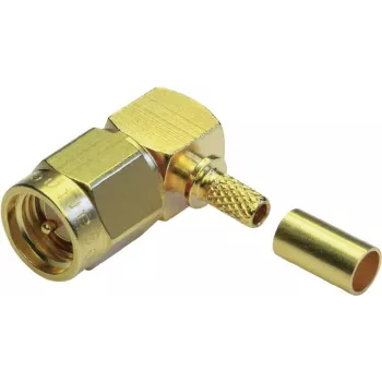 TELEGÄRTNER SMA γωνιακό βύσμα αρσενικό crimp για RG-58 C/U, χρυσό, συσκευασία 5 τεμ. J01150A0091