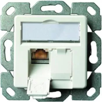 TELEGÄRTNER J00020A0523 AMJ-S Cat.6A θωρακισμένη χωνευτή πρίζα RJ45, διπλή, λευκό