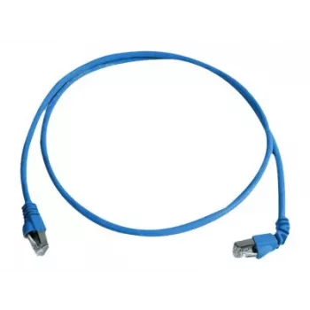 Telegärtner S/FTP Cat 6A καλώδιο patch, PiMF, 3,0 m, μπλε, ένα γωνιακό RJ45, LSZH L00002A0177