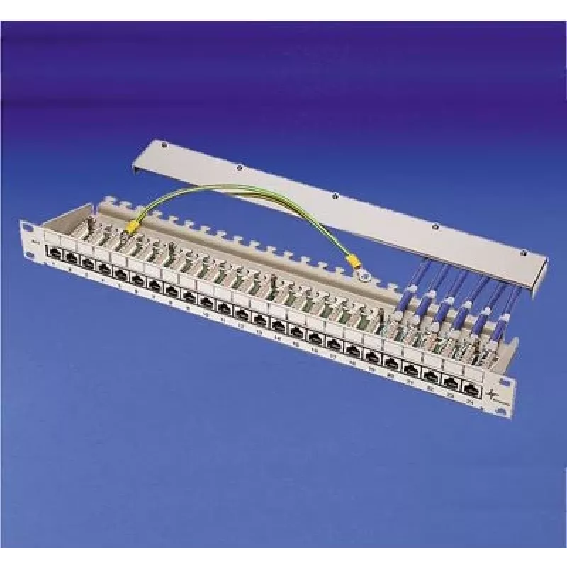 TELEGÄRTNER MPP16-HS 16-Port αρθρωτό patch panel, 1U, ανοιχτό γκρι RAL 7035 J02022A0050